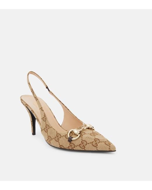 Gucci Brown 85Mm Horsebit-Detail Pumps
