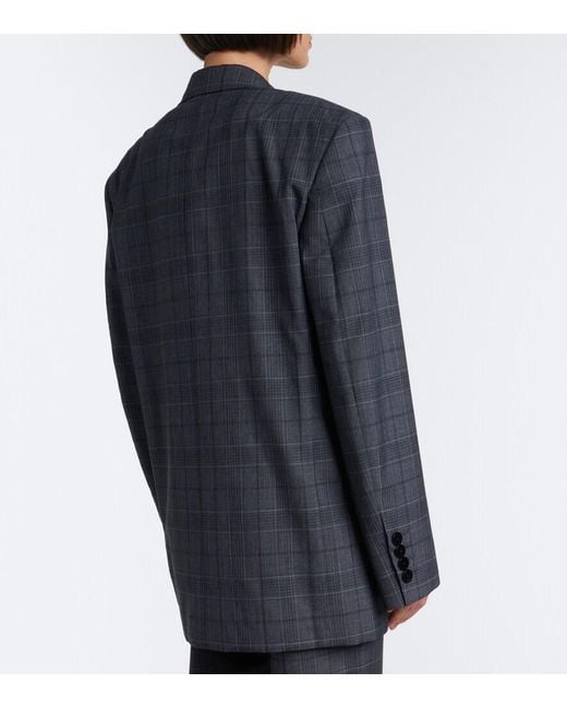 Gucci Black Oversized Checked Wool Blazer