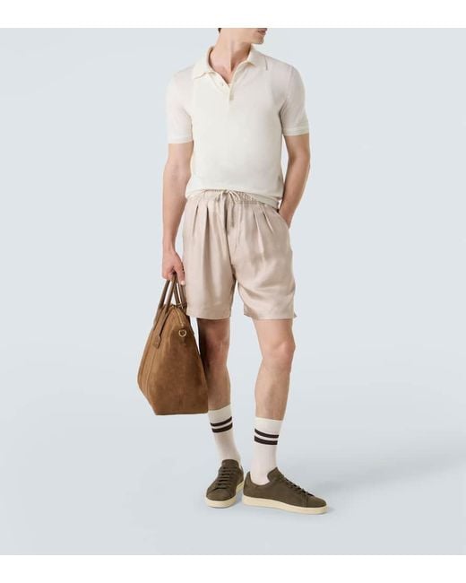 Tom Ford White Cashmere And Silk Polo Shirt for men