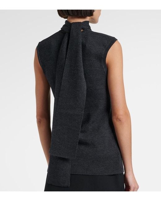 Totême Black Sash Wool-Blend Sweater