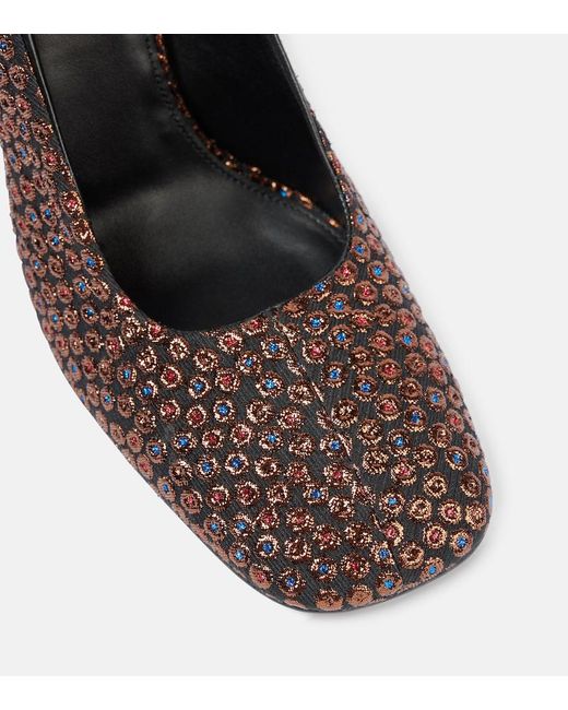 Dries Van Noten Brown Jacquard Wedge Pumps