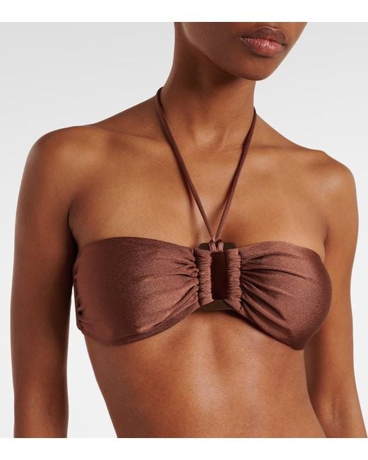 Adriana Degreas Red Bandeau-Bikini Solid