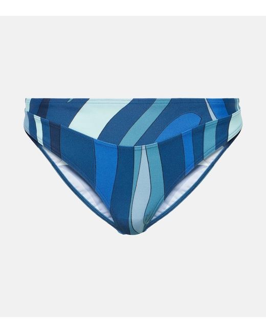 Emilio Pucci Blue Printed Bikini Bottoms