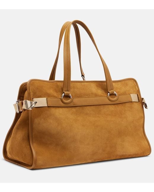 Burberry Brown Weekender B Clip Holdall Aus Veloursleder