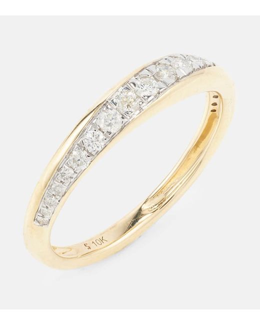 STONE AND STRAND Metallic 10kt Yellow Gold Ring With Diamonds