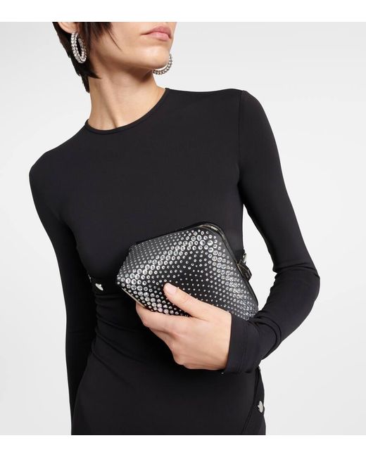 The Attico Black Verzierte Clutch Midnight Mini