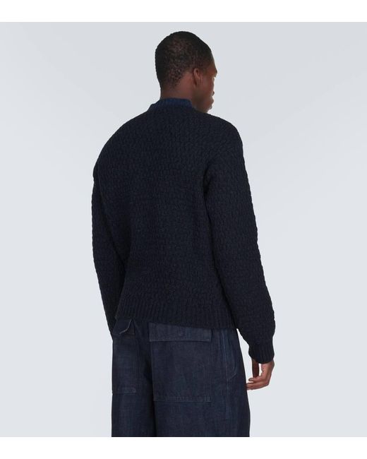 Jersey de lana virgen con logo Marni de hombre de color Blue