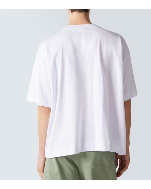 Dries Van Noten White Oversized Cotton Jersey T-Shirt for men
