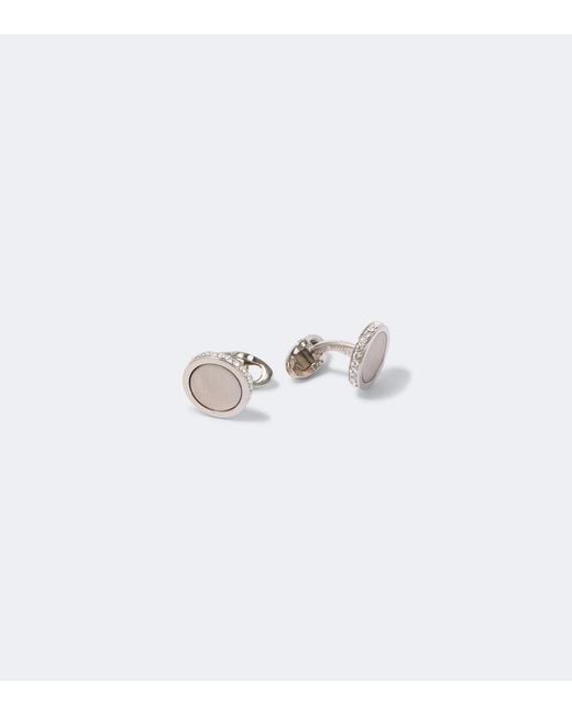 Giorgio Armani White Cufflinks With Crystals for men