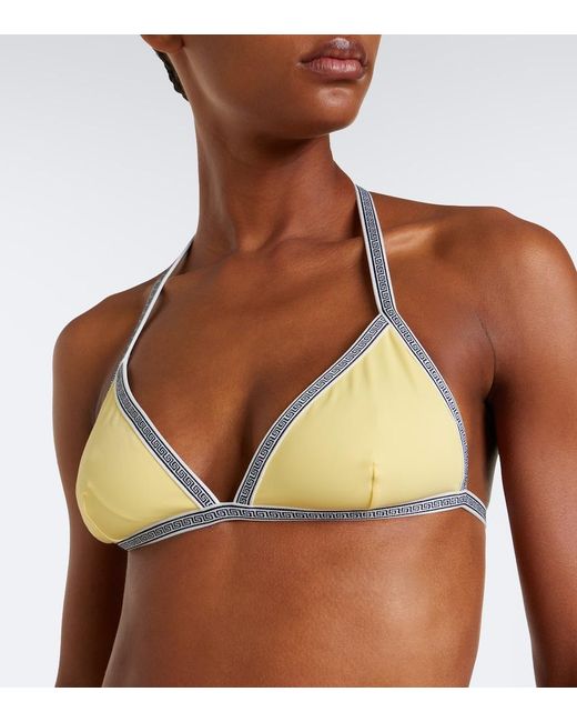Versace Natural Greca Bikini Top