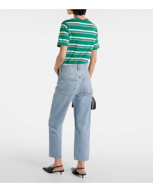 Agolde Blue 90's Crop Mid-rise Straight Jeans