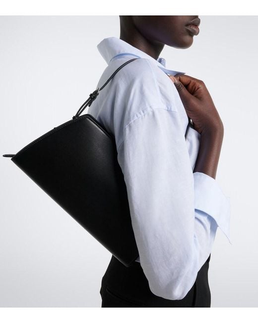The Row Black Dalia Leather Shoulder Bag