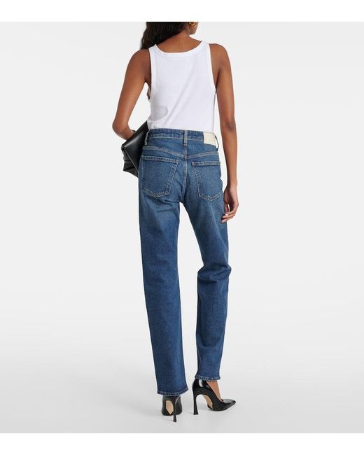 Citizens of Humanity Blue Mid-Rise Straight Jeans Zurie