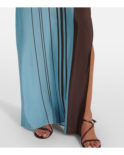 Sir Blue Rioja Striped Silk Crepe Maxi Dress