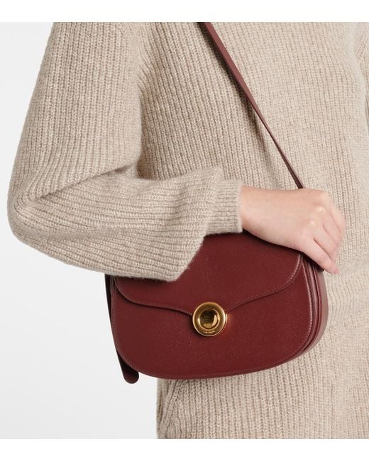 Loro Piana Purple Ghiera Small Leather Crossbody Bag