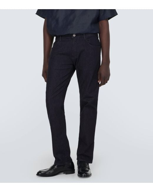 Giorgio Armani Blue Low-rise Straight Jeans for men