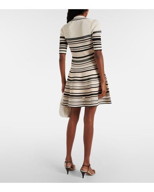 Jonathan Simkhai White Dessie Striped Knitted Minidress