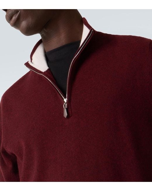 arch4 Red Mr Fenchurch Cashmere Half-Zip Sweater for men