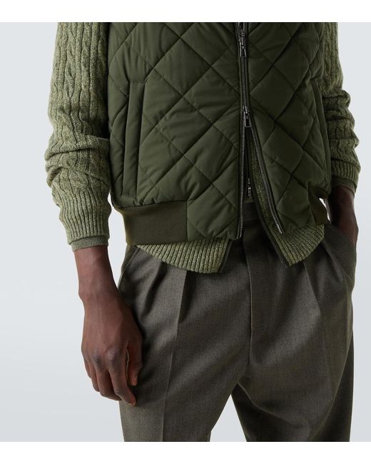 Loro Piana Green Windwish Storm Quilted Vest for men