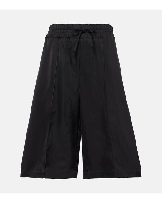 Pantaloni culottes a vita alta di Jil Sander in Black