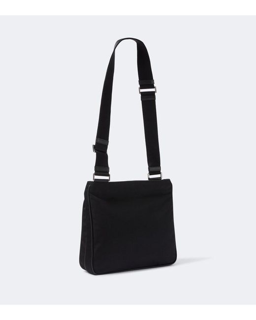 Prada Black Re-Nylon Leather-Trimmed Shoulder Bag