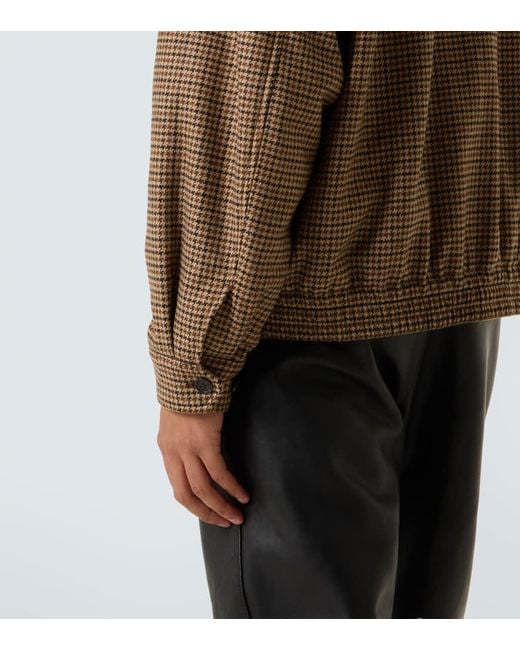 Saint Laurent Brown Houndstooth Blouson for men