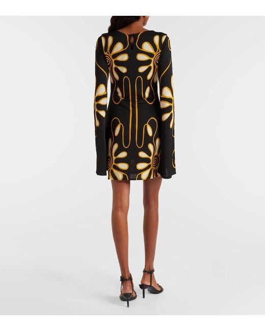 Cala De La Cruz Black Maisha Printed Jersey Minidress