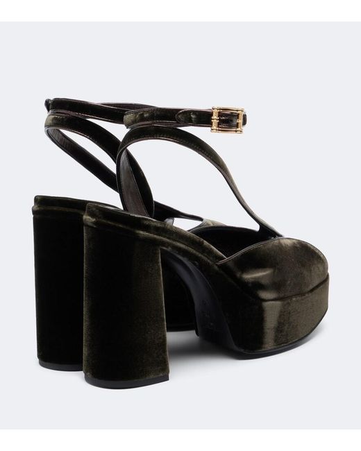 Etro Black Velvet Platform Sandals