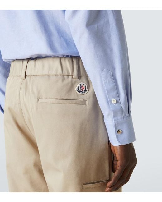 Pantalones En Gabardina De Algodon Moncler de hombre de color Natural