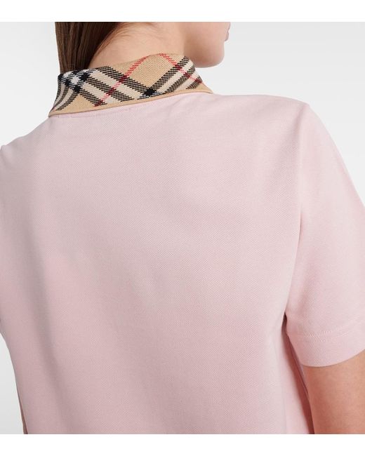 Burberry Pink Check Cotton Polo Dress
