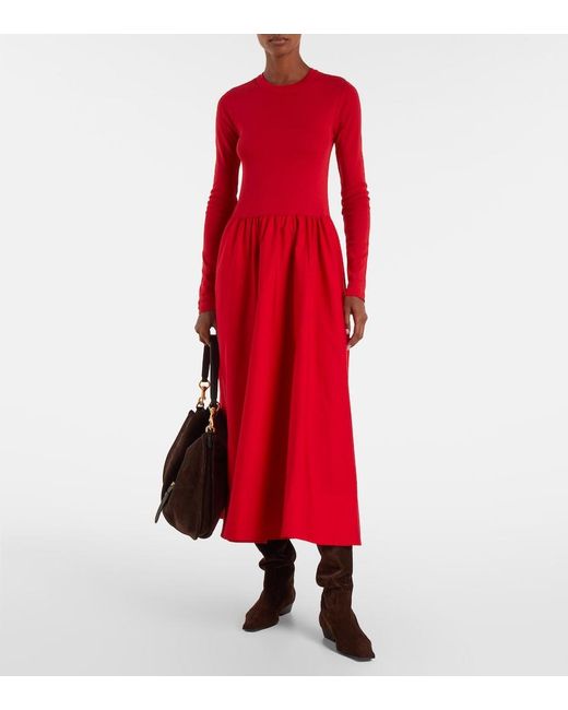 Polo Ralph Lauren Red Cotton Midi Dress