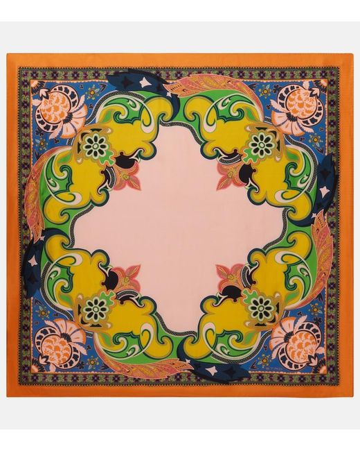 Etro Multicolor Norma Printed Silk Twill Scarf