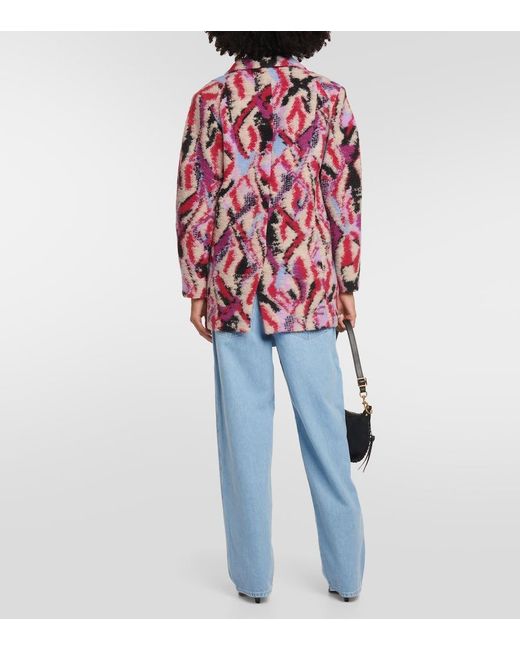 Isabel Marant Purple Intarsia Wool-Blend Jacket