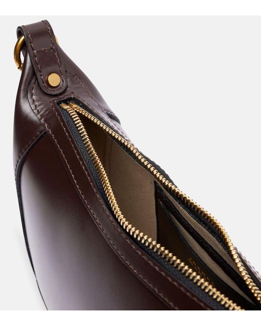 Isabel Marant Black Oskan Moon Small Leather Shoulder Bag