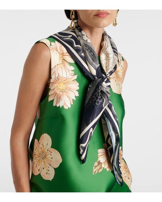 ALÉMAIS Metallic Mickey Printed Silk Scarf
