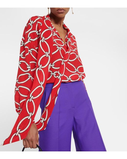Valentino Red Chain 1967 Silk Blouse