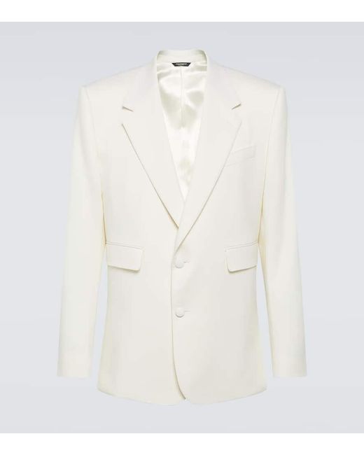 Blazer de lana de botonadura simple Dolce & Gabbana de hombre de color White