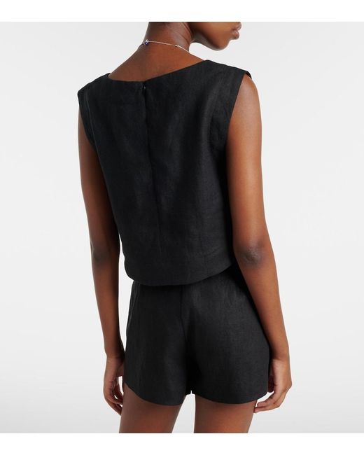 Posse Black Martina Linen Top