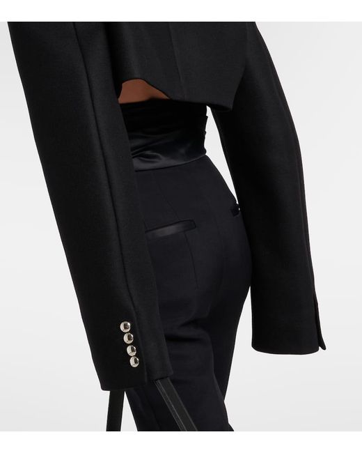 Khaite Black Cropped-Jacke Leara Aus Einem Wollgemisch
