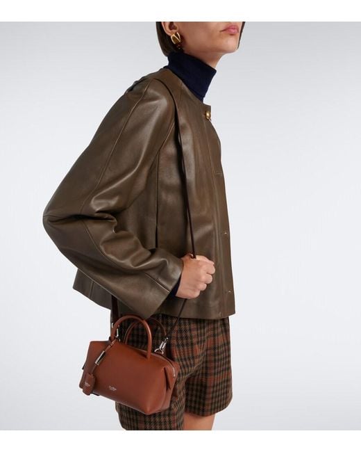 Max Mara Brown Small Leather Top-Handle Bag