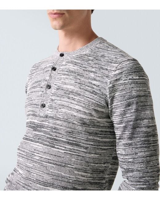 J.W. Anderson Gray Cotton And Linen-Blend Henley Shirt for men