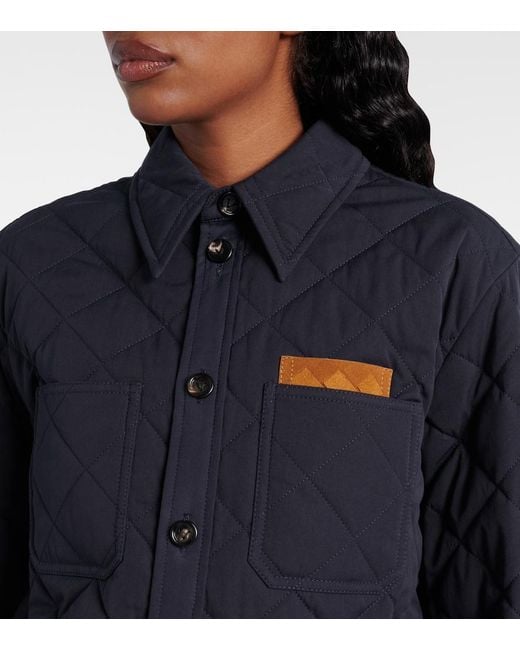 Bottega Veneta Blue Quilted Cotton-Blend Overshirt