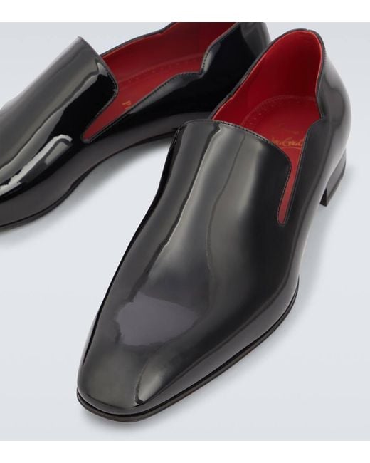 Christian Louboutin Black Dandy Chick Patent-Leather Loafers for men