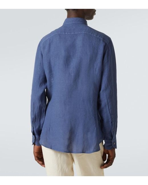 Camicia Nick di Fedeli in Blue da Uomo