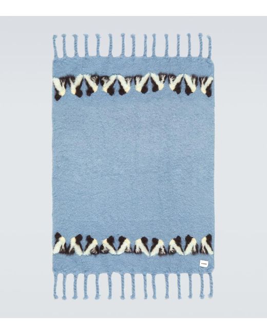 Jil Sander Schal Aus Einem Mohair-Wollgemisch in Blue für Herren