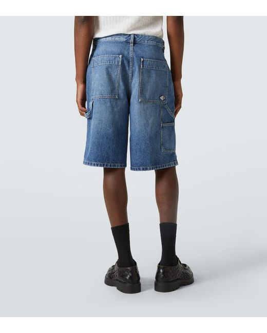 Bottega Veneta Blue High-Rise Denim Bermuda Shorts for men