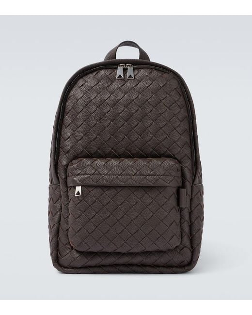Bottega Veneta Rucksack Intrecciato Aus Leder in Black für Herren