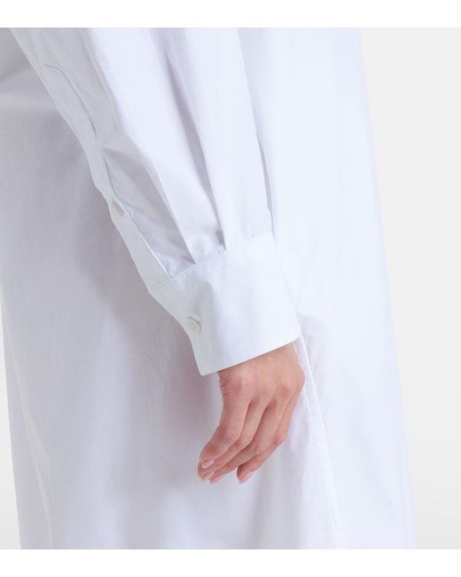 Frankie Shop White Bloom Cotton Poplin Shirt Dress