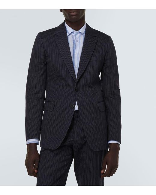 Dries Van Noten Blue Pinstripe Cotton-Blend Suit for men