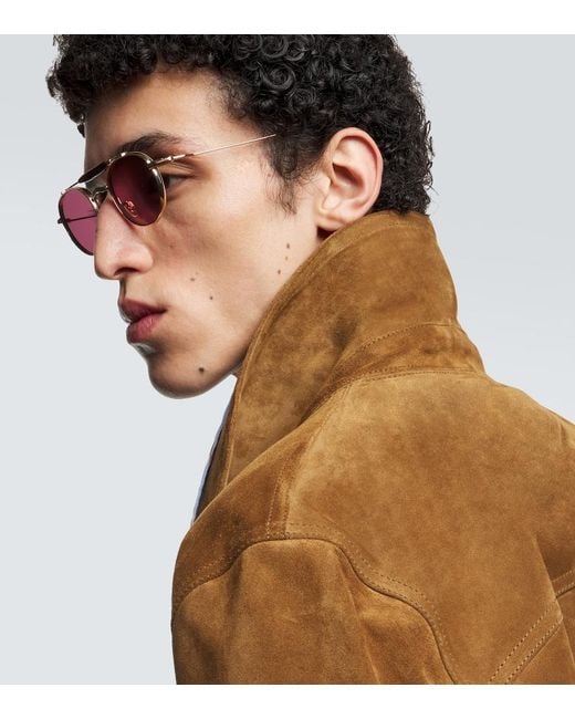 Jacques Marie Mage Pink Dasan Aviator Sunglasses for men